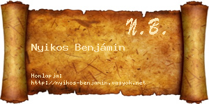 Nyikos Benjámin névjegykártya