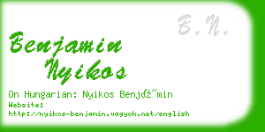 benjamin nyikos business card